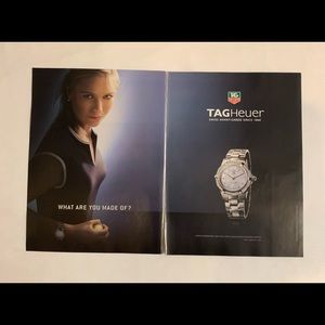 TAG Heuer Watch Vintage 2008 Maria Sharapova Tennis Original Magazine Ad